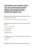 WISCONSIN POLICE ACADEMY PHASE 3&NewLine;HIGH-YIELD INVESTIGATIONS&comma; REPORT&NewLine;WRITING&comma; AND ADVANCED PATROL&NewLine;OPERATIONS SUMMARY 202