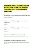 WISCONSIN POLICE ACADEMY PHASE 3&NewLine;ACTUAL EXAM PAPER 2026 VERIFIED&NewLine;QUESTIONS AND CORRECT ANSWERS&NewLine;GRADED A&plus;