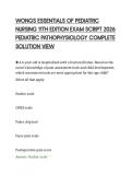 WONGS ESSENTIALS OF PEDIATRIC&NewLine;NURSING 11TH EDITION EXAM SCRIPT 2026&NewLine;PEDIATRIC PATHOPHYSIOLOGY COMPLETE&NewLine;SOLUTION VIEW