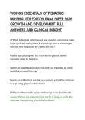 WONGS ESSENTIALS OF PEDIATRIC&NewLine;NURSING 11TH EDITION FINAL PAPER 2026&NewLine;GROWTH AND DEVELOPMENT FULL&NewLine;ANSWERS AND CLINICAL INSIGHT