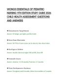 WONGS ESSENTIALS OF PEDIATRIC&NewLine;NURSING 11TH EDITION STUDY GUIDE 2026&NewLine;CHILD HEALTH ASSESSMENT QUESTIONS&NewLine;AND ANSWERS