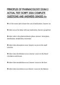 PRINCIPLES OF PHARMACOLOGY EXAM 3&NewLine;ACTUAL TEST SCRIPT 2026 COMPLETE&NewLine;QUESTIONS AND ANSWERS GRADED A&plus;