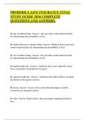 PRIMERICA LIFE INSURANCE FINAL&NewLine;STUDY GUIDE 2026 COMPLETE&NewLine;QUESTIONS AND ANSWERS&period;