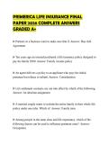 PRIMERICA LIFE INSURANCE FINAL&NewLine;PAPER 2026 COMPLETE ANSWERS&NewLine;GRADED A&plus;