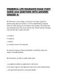PRIMERICA LIFE INSURANCE EXAM STUDY&NewLine;GUIDE 2026 QUESTIONS WITH ANSWERS&NewLine;GRADED A&plus;