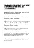 PRIMERICA LIFE INSURANCE EXAM SCRIPT&NewLine;2026 COMPLETE QUESTIONS AND&NewLine;CORRECT ANSWERS