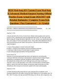 HESI Med-Surg RN Custom Exam Med-Surg II Advanced Medical-Surgical Nursing Official Practice Exam Actual Exam 2026&sol;2027 with Detailed Rationales &vert; Complete Exam-Style Questions &vert; Pass Guaranteed &ndash; A&plus; Graded&NewLine;&NewLine;