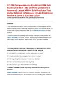 ATI PN Comprehensive Predictor 2026 Exit Exam with NGN &vert; 180 Verified Questions & Answers &vert; Latest ATI PN Exit Predictor Test Bank&comma; Detailed Rationales&comma; NCLEX Readiness Review & Level 3 Success Guide
