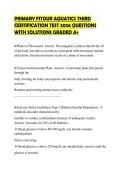 PRIMARY FITOUR AQUATICS THIRD&NewLine;CERTIFICATION TEST 2026 QUESTIONS&NewLine;WITH SOLUTIONS GRADED A&plus;&NewLine;