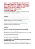 AAMI PRINCIPLES OF EMBALMING III PHT 414 EXAM 2026&sol;2027 &vert; COMPLETE ACTUAL EXAM QUESTIONS & VERIFIED ANSWERS &vert; GRADED A&plus; STUDY GUIDE &vert; LATEST PROFESSIONAL EMBALMING CERTIFICATION PREP