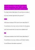 South Carolina Funeral Law Exam&vert; Actual questions and 100&percnt; correct answers&vert; MOST RECENT 2026-2027&excl;