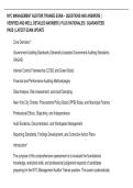 NYC MANAGEMENT AUDITOR TRAINEE EXAM &ndash; QUESTIONS AND ANSWERS &vert; VERIFIED AND WELL DETAILED ANSWERS &vert; PLUS RATIONALES &vert; DOWNLOAD AND PASS &vert; LATEST EXAM UPDATE