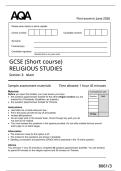AQA GCSE Religious Studies Islam Sample Paper &ndash; Section 3 &lpar;8061&rpar;&NewLine;&NewLine;