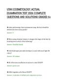 UTAH COSMETOLOGY ACTUAL&NewLine;EXAMINATION TEST 2026 COMPLETE&NewLine;QUESTIONS AND SOLUTIONS GRADED A&plus;