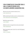 UTAH COSMETOLOGY EXAM PREP 2026 Q&NewLine;AND A COMPLETE REVIEW WITH&NewLine;ACCURATE ANSWERS GUARANTEED PASS