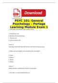 PSYC 101&colon; General Psychology &ndash; Portage Learning Module Exam 1 &vert; Questions and Verified Answers &vert; Latest Updated 2025&sol;2026