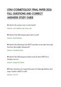 UTAH COSMETOLOGY FINAL PAPER 2026&NewLine;FULL QUESTIONS AND CORRECT&NewLine;ANSWERS STUDY GUIDE