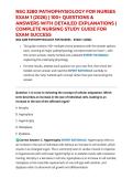 NSG 3280 PATHOPHYSIOLOGY FOR NURSES EXAM 1 &lpar;2026&rpar; &vert; 100&plus; QUESTIONS & ANSWERS WITH DETAILED EXPLANATIONS &vert; COMPLETE NURSING STUDY GUIDE FOR EXAM SUCCESS