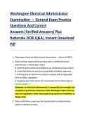 Washington Electrical Administrator &NewLine;Examination &mdash; General Exam Practice &NewLine;Questions And Correct  &NewLine;Answers &lpar;Verified Answers&rpar; Plus  &NewLine;Rationale 2026 Q&A&vert; Instant Download &NewLine;Pdf  