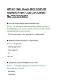 MSN 621 FINAL EXAM 3 2026 COMPLETE&NewLine;ANSWERS PATIENT CARE MANAGEMENT&NewLine;PRACTICE RESOURCE&NewLine;