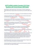 ALPP Certified Lactation Counselor &lpar;CLC&rpar; Exam Questions with Correct Answers 2026 Update