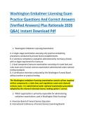 Washington Embalmer Licensing Exam &NewLine;Practice Questions And Correct Answers &NewLine;&lpar;Verified Answers&rpar; Plus Rationale 2026 &NewLine;Q&A&vert; Instant Download Pdf 