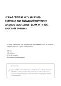 HESI A2 CRITICAL THINKING QUESTIONS AND ANSWERS
