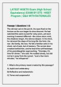 2026-2027 LATEST HiSET&reg; Exam &lpar;High School&NewLine;Equivalency&rpar; EXAM BY ETS &sol; HiSET&NewLine;Program &vert; Q&A WITH RATIONALES
