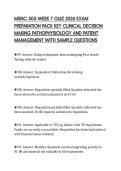 MSNC 505 WEEK 7 QUIZ 2026 EXAM&NewLine;PREPARATION PACK KEY CLINICAL DECISION&NewLine;MAKING PATHOPHYSIOLOGY AND PATIENT&NewLine;MANAGEMENT WITH SAMPLE QUESTIONS