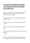 UWORLD NCLEX PREMIUM EVALUATION&NewLine;2026 QUESTIONS SOLUTIONS GRADED&NewLine;PLUS SCRIPT FINAL