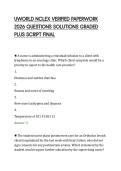 UWORLD NCLEX VERIFIED PAPERWORK&NewLine;2026 QUESTIONS SOLUTIONS GRADED&NewLine;PLUS SCRIPT FINAL
