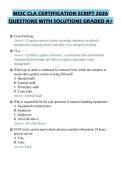 MSSC CLA CERTIFICATION SCRIPT 2026&NewLine;QUESTIONS WITH SOLUTIONS GRADED A&plus;