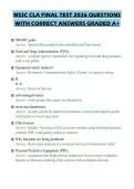 MSSC CLA FINAL TEST 2026 QUESTIONS&NewLine;WITH CORRECT ANSWERS GRADED A&plus;