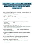 MSSC QUALITY ACTUAL EXAM PAPER&NewLine;2026 QUESTIONS WITH ANSWERS&NewLine;GRADED A&plus;&NewLine;