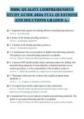 MSSC QUALITY COMPREHENSIVE&NewLine;STUDY GUIDE 2026 FULL QUESTIONS&NewLine;AND SOLUTIONS GRADED A&plus;&NewLine;
