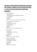 FINANCIAL MANAGEMENT EXAMINATION QUESTIONS &NewLine;AND CORRECT ANSWER WITH EXPLANATION GRADED &NewLine;A&plus; STUDY GUIDE