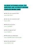 VA DPOR TATTOOING ACTUAL TEST&NewLine;QUESTIONS AND ACCURATE ANSWERS&NewLine;COMPLETE REVIEW SHEET