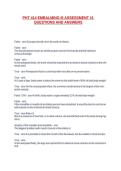 PHT 414 EMBALMING III ASSESSMENT &num;1 QUESTIONS AND ANSWERS