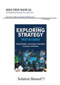 Test bank for Exploring Strategy&comma; Text & Cases&NewLine;by Richard Whittington &lpar;Author&rpar;&comma; Patrick Regn&eacute;r &lpar;Author&rpar;&comma; Duncan Angwin &lpar;Author&rpar;&comma; Gerry Johnson &lpar;Author&rpar; all pages fully covered with test questions and answers guide A&plus;