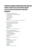 FINANCIAL PLANNING EXAMINATION QUESTIONS AND &NewLine;CORRECT ANSWER WITH EXPLANATION GRADED &NewLine;A&plus;STUDY GUIDE