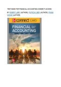 Test bank for FINANCIAL ACCOUNTING-CONNECT ACCESS&NewLine;by Robert Libby &lpar;Author&rpar;&comma; Patricia Libby &lpar;Author&rpar;&comma; Frank Hodge &lpar;Author&rpar;  all pages covered with test questions and answers graded A&plus;
