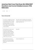 American Red Cross Final Exam BLS 2026&sol;2027 Questions And Correct Detailed Answers With Rationales