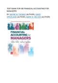 Test bank for ISE Financial Accounting for Managers&NewLine;by Wayne M&period; Thomas &lpar;Author&rpar;&comma; David Spiceland &lpar;Author&rpar;&comma; Mark W&period; Nelson &lpar;Author&rpar;  all pages fully covered with test questions and answers guide A&plus;