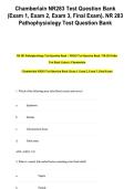 Chamberlain NR283 Test Question Bank &lpar;Exam 1&comma; Exam 2&comma; Exam 3&comma; Final Exam&rpar;&period; NR 283 Pathophysiology Test Question Bank