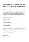 MULTIDIMENSIONAL CARE III FINAL 2026 TEST&NewLine;PAPER SOLVED QUESTIONS AND SOLUTIONS