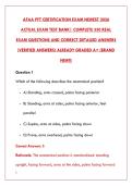 AFAA PFT CERTIFICATION EXAM 2026 &ndash; COMPLETE TEST BANK WITH 350 REAL QUESTIONS & CORRECT DETAILED ANSWERS &lpar;VERIFIED&comma; GRADED A&plus;&rpar;&NewLine;&NewLine;