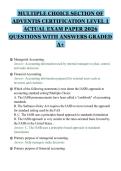 MULTIPLE CHOICE SECTION OF&NewLine;ADVENTIS CERTIFICATION LEVEL 1&NewLine;ACTUAL EXAM PAPER 2026&NewLine;QUESTIONS WITH ANSWERS GRADED&NewLine;A&plus;