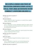 MULTIPLE CHOICE SECTION OF&NewLine;ADVENTIS CERTIFICATION LEVEL 1&NewLine;FINAL TEST 2026 QUESTIONS WITH&NewLine;CORRECT ANSWERS GRADED A&plus;&NewLine;