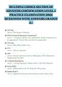 MULTIPLE CHOICE SECTION OF&NewLine;ADVENTIS CERTIFICATION LEVEL 1&NewLine;PRACTICE EXAMINATION 2026&NewLine;QUESTIONS WITH ANSWERS GRADED&NewLine;A&plus;&NewLine;