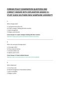 FOREIGN POLICY EXAMINATION QUESTIONS AND &NewLine;CORRECT ANSWER WITH EXPLANATION GRADED A&plus; &NewLine;STUDY GUIDE